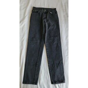 H.I.S. Mens Jeans 31x34 Black Cotton Mid Rise Tapered USA VTG 80s 90s EUC
